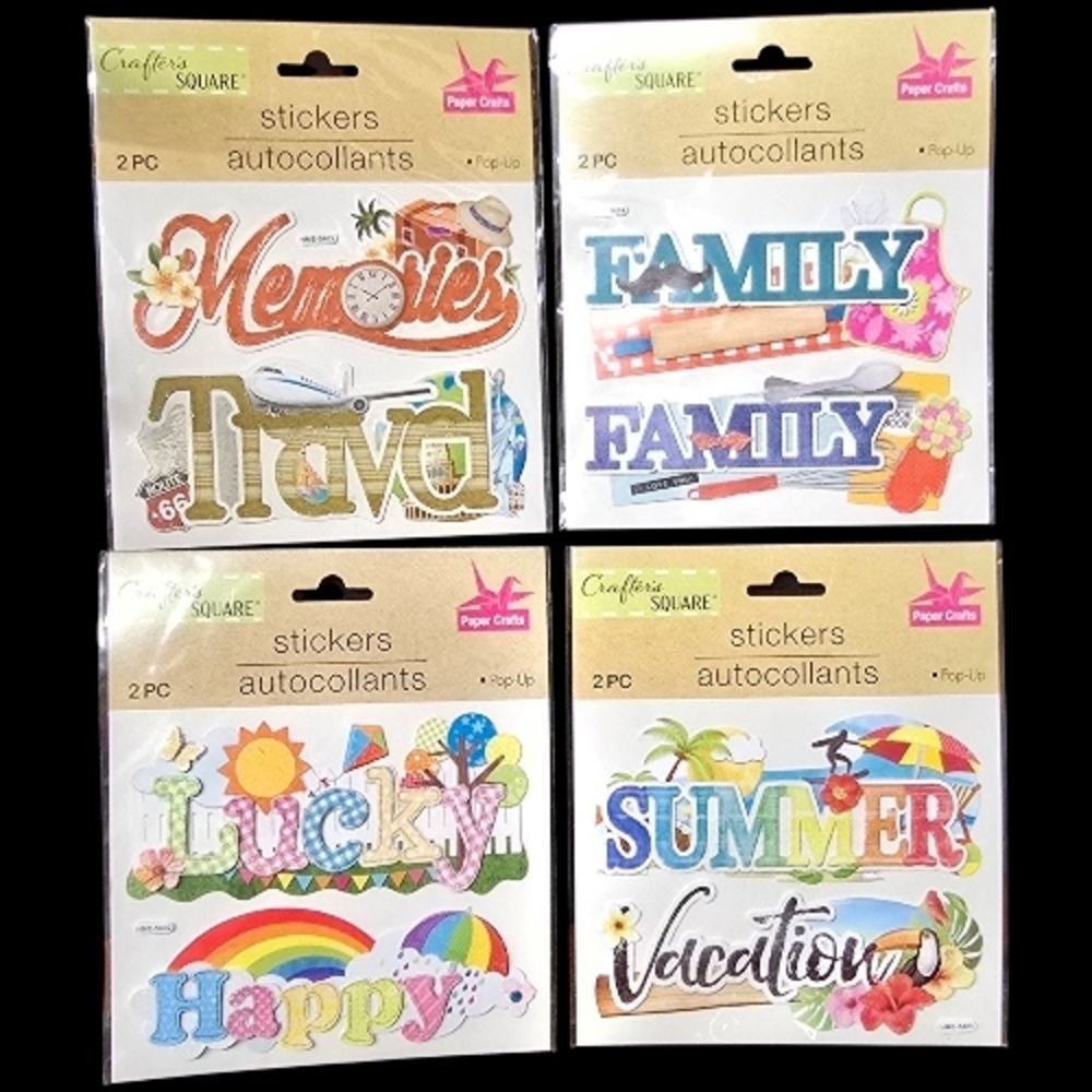 8 Phrase Stickers - 3D Pop-Up